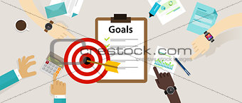 target goals vector icon success business strategy concept team work