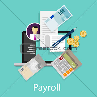 payroll salary accounting payment wages money calculator icon symbol