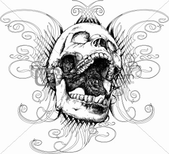 Screaming skull vector illustration