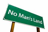 No Man's Land road sign isolated.