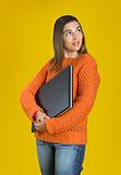 Student woman with a laptop