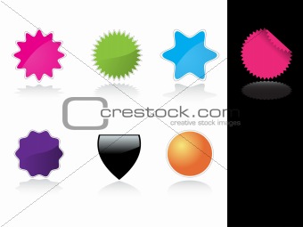 Glossy colorful tags