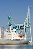 port cranes and ship