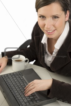 Young woman and computer