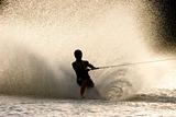 Barefoot water skier