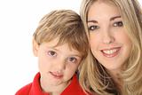 shot of an attractive woman and child headshot with copyspace