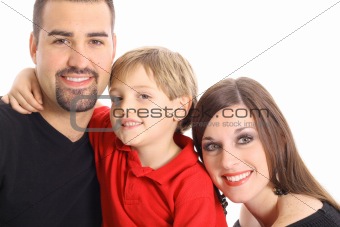 shot of a happy family isolated on white
