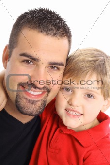 shot of a happy father and son vertical