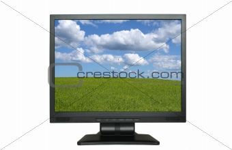 lcd screen with gorgeous landscape