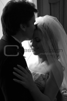 Bride and groom in love