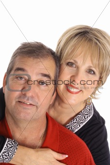 shot of a middle aged couple isolated on white