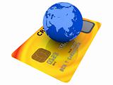 globe on a credit card