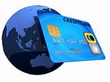 globe and credit card