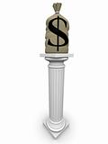 money sack on a column