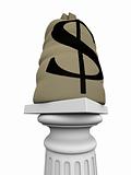 money sack on a column
