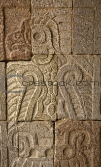 Wall Ancient Indian Ruins Teotihuacan Mexico