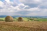 Hay Bales on Tuscan Landscape