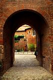 Courtyard of Cathedral of Ste-Cecile in Albi France