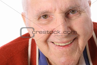 shot of a happy elderly man isolated on white