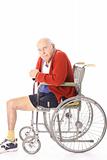shot of an elderly disabled man in wheelchair  