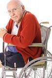 shot of a handsome senior citizen in wheelchair vertical