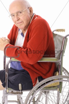 shot of a handsome senior citizen in wheelchair vertical