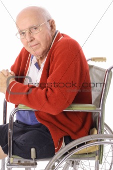 shot of an elderly senior in wheelchair