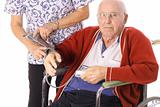 shot of a nurse checking elderly patients blood pressure