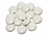 Round tablets on white background