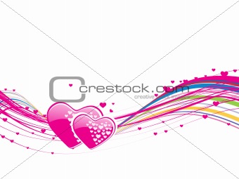 colourful weave heart design-vector