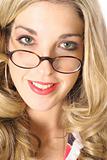 shot of a sexy woman headshot in glasses