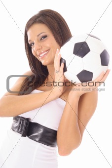 shot of a gorgeous soccer girl