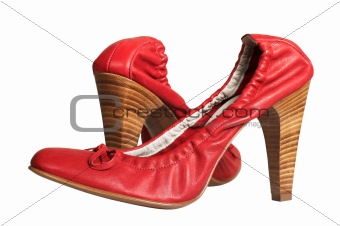 Red female shoes