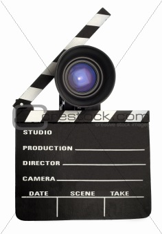 film slate and lens