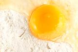 egg on the flour