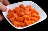 diced carrot on the plate