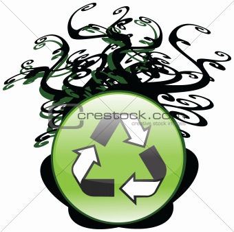 High Quality Recycling Icon With Tree Branches Escaping