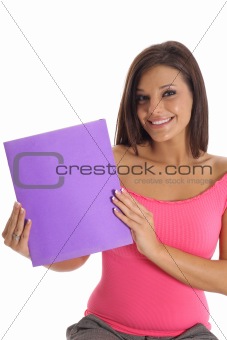 shot of a student with a folder