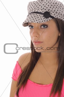 shot of a model in fashion hat