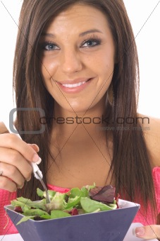 shot of a happy model eating healthy