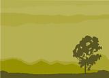 Lonely tree vector