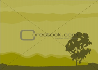 Lonely tree vector