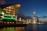 Sunset scene of Hong Kong cityscape