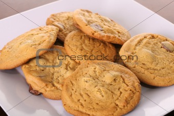 shot of chocolate chip cookies