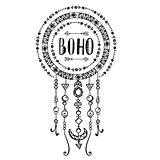 Hand drawn sign in boho style. Vector illustration.