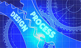 Process Design on the Cogwheels. Blueprint Style.