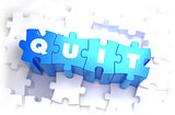 Quit - Text on Blue Puzzles.