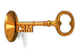 CRM - Golden Key is Inserted into the Keyhole.