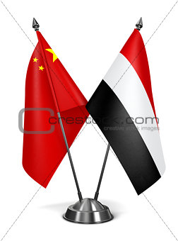China and Yemen - Miniature Flags.