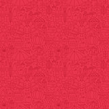 Thin Holiday Line Thanksgiving Day Red Seamless Pattern